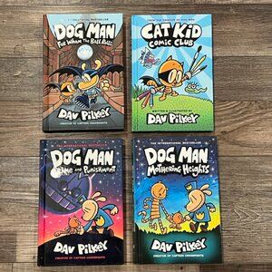Dog Man Cat Kid Dav Pilkey Hard Cover Books Mothering Heights Grime Punishment